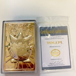 RARE VINTAGE 1999 Gold-Plated Togepi Trading Card